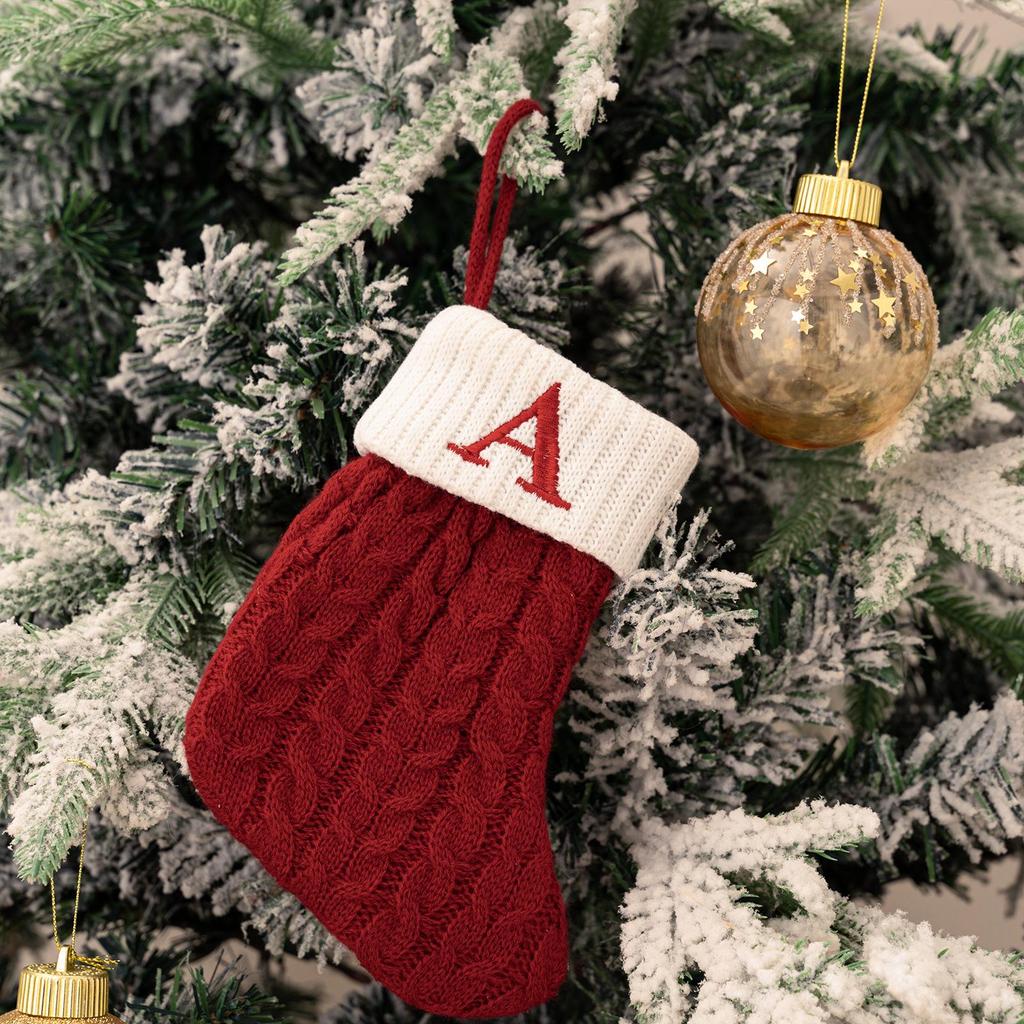 Cute Christmas Knitted Wool Stockings - Festive Tree Ornaments and Decorative Props