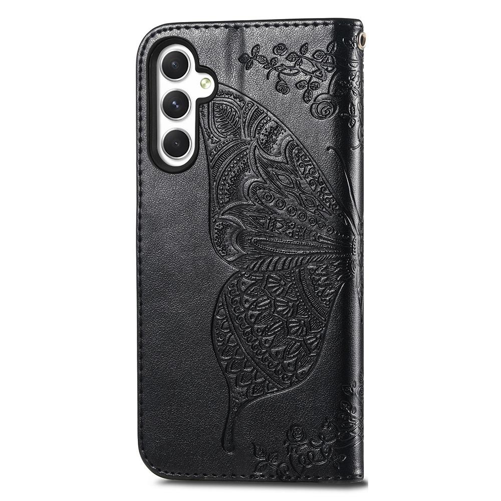 For Samsung Galaxy A55 5G Cell Phone Case Butterfly Imprinted Leather Cover
