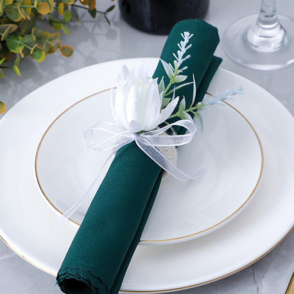 Floral Napkin Ring Artificial Flower Dinner Napkin Holder for Table Decoration Wedding Picnics Banquet Birthday