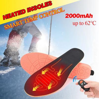 Unisex Electric Heated Insoles LED Wireless Remote Control Thermal Rechargeable Smart Heating Warm Pad for Winter Sports