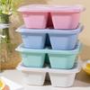 New Wheat Straw Snack Containers 5 Compartments Microwave Safe Food Storage Boxes Reusable Meal Prep Lunch Box for Adults