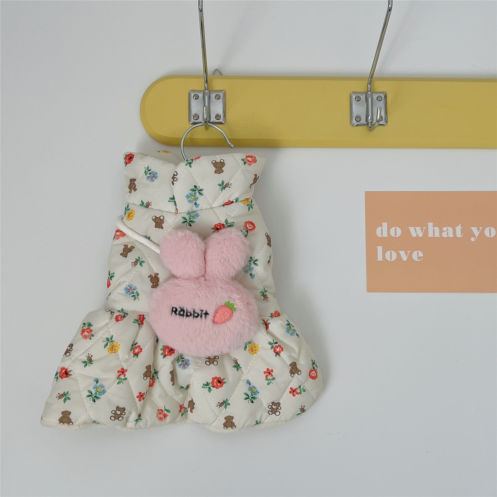 

Осенне-зимнее платье для собак, милый кролик, плюшевый мишка, VIP-померанский шпиц, кошка, шнауцер, маленькая собака, мальтийская болонка, одежда, юбка S