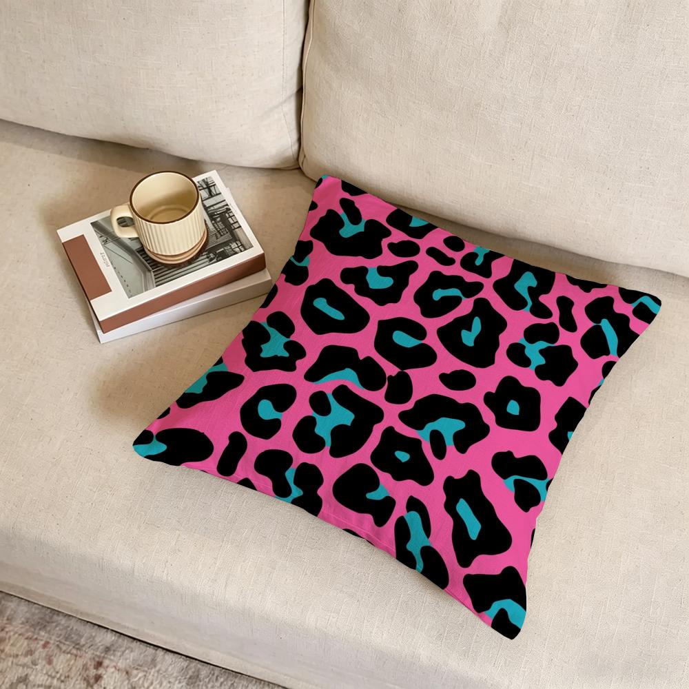 L-Leopard Print Cushion Cover Fabric Soft Furnishing,Pillowcase, Cushion Cover, Sofa Pillow, Home Decoration
