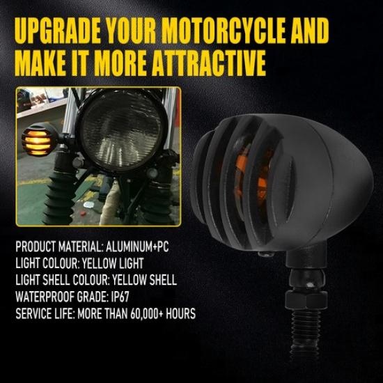 2Pcs Front/Rear Turn Signal Indicators Light Kit For 12V Universal Motorcycle EK