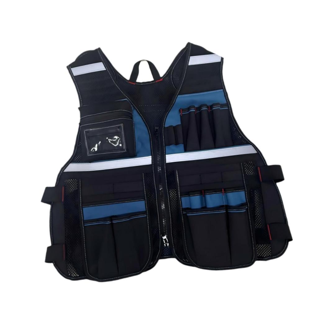Electrician Work Vest Adjustable Utility Tool Organizer with Multiple Pockets Oxford Cloth Wear
