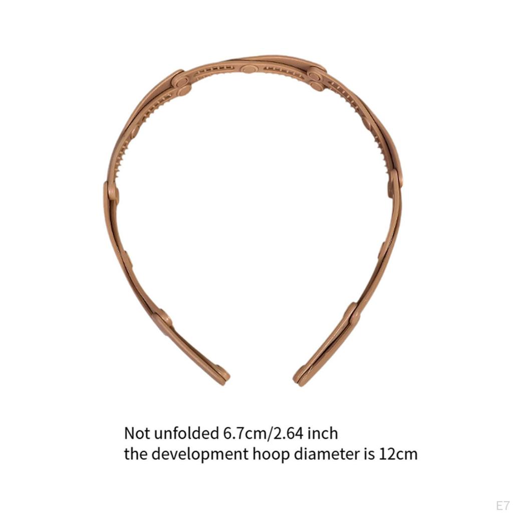 Foldable Headband Non Slip Headpiece Pocket for Makeup Travel Women black