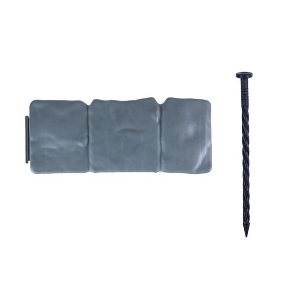 Imitation Stone Garden Fence Garden Landscaping Edging Border Panel Decorative Plastic Retaining Border with Stake for Flower Bed Path Lawn Outdoor
