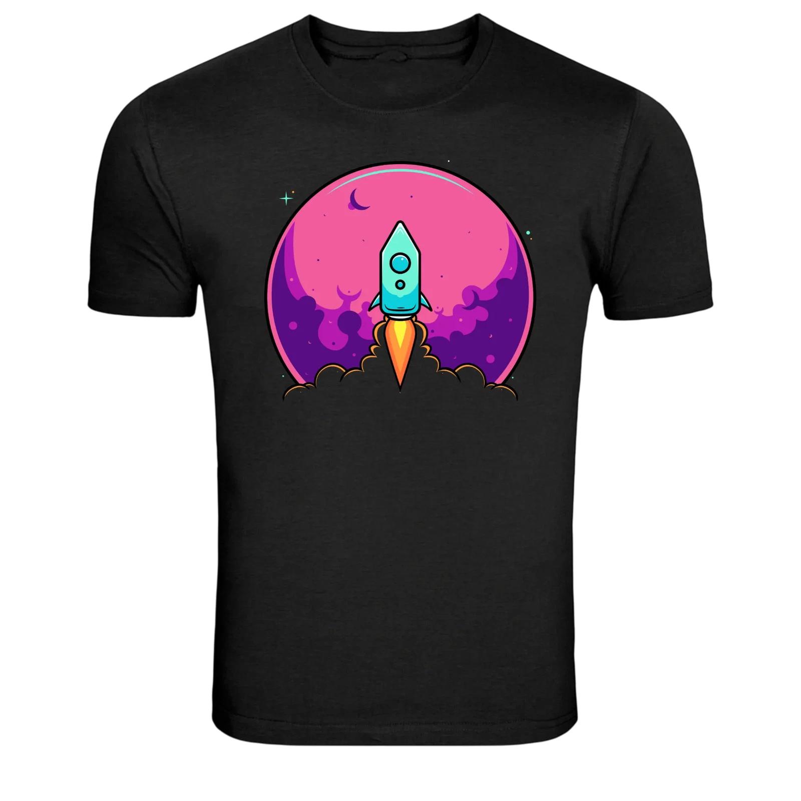 Rocket Launch Retro Space Travel Graphic T-Shirt S