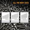 1080 Pcs M 2 M 3 M 4 Hex Button Machine Screws Stainless Steel Black Silver Metric Bolts Nuts Washers Kit Durable Hexagon Socket