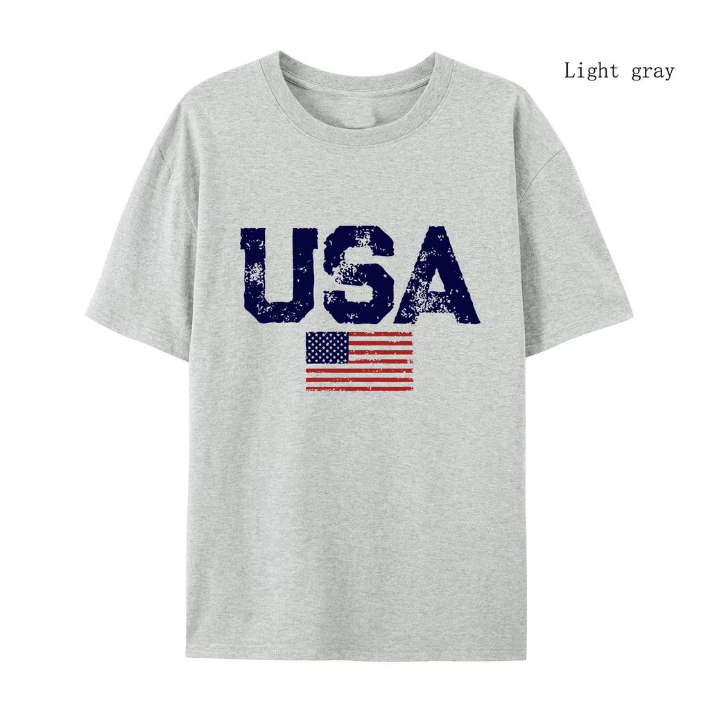 Usa Letters American Flag Stars And Stripes Mens T-shirt  Clothing Loose T-shirt Autumn Pullover Hoodies Casual T-shirt