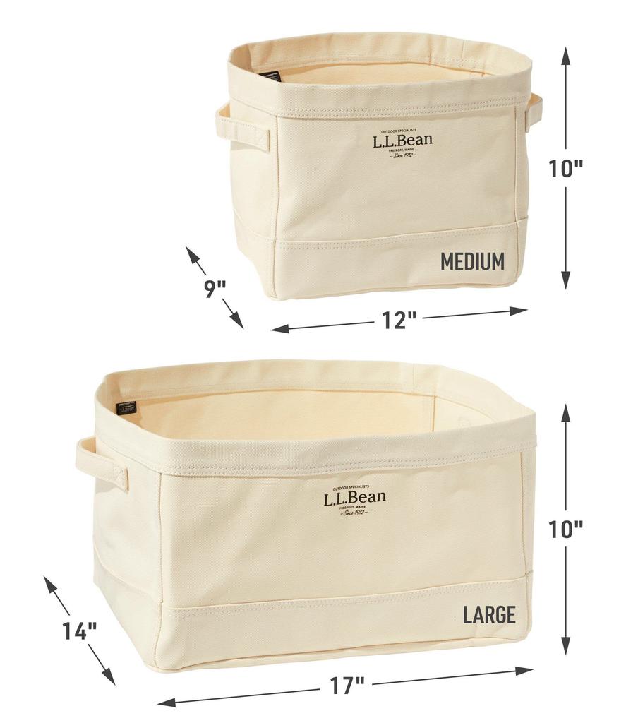 LL Bean Canvas Storage Tote, Rectangular, Medium, One Size Fits All, Natural Tan, 1000127333