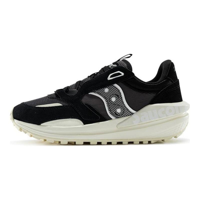 Saucony Jazz women low-top retro casual running shoes black cushioned non-slip durable breathable S69003-1 38.5