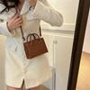 Chic Minimalist Small Handbag For Women Retro Style Soft Pu Casual Crossbody