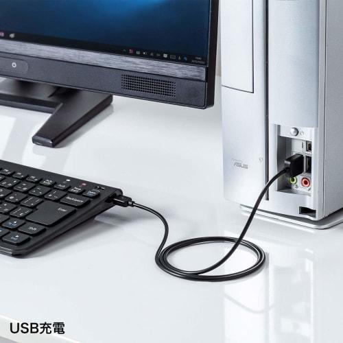 Sanwa Supply Wireless Keyboard with Mouse (No Numeric Keypad) USB Connection 2.4GHz Rechargeable Japanese 86 Keys Pantograph Black SKB-WL32SETBK
