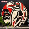 D Flat Pc VintageInspired Tribal Mask Metal Wall Art Rustic Aluminum Round Sign Frameless Ideal for Living Room Decor