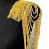 Uniform Sequins Bead Embroidery Studs Tassels Shoulder Patches Retro Beaded Shoulder Strap Stage Performances