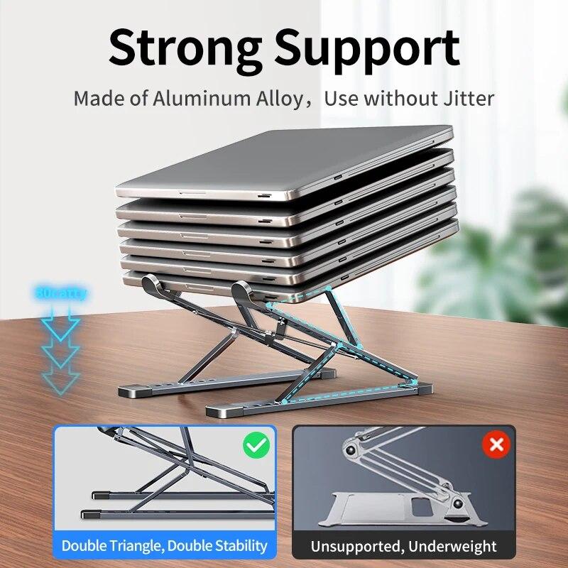 Adjustable Laptop Stand Aluminum for Macbook Tablet Notebook Stand Table Cooling Pad Foldable Laptop Holder