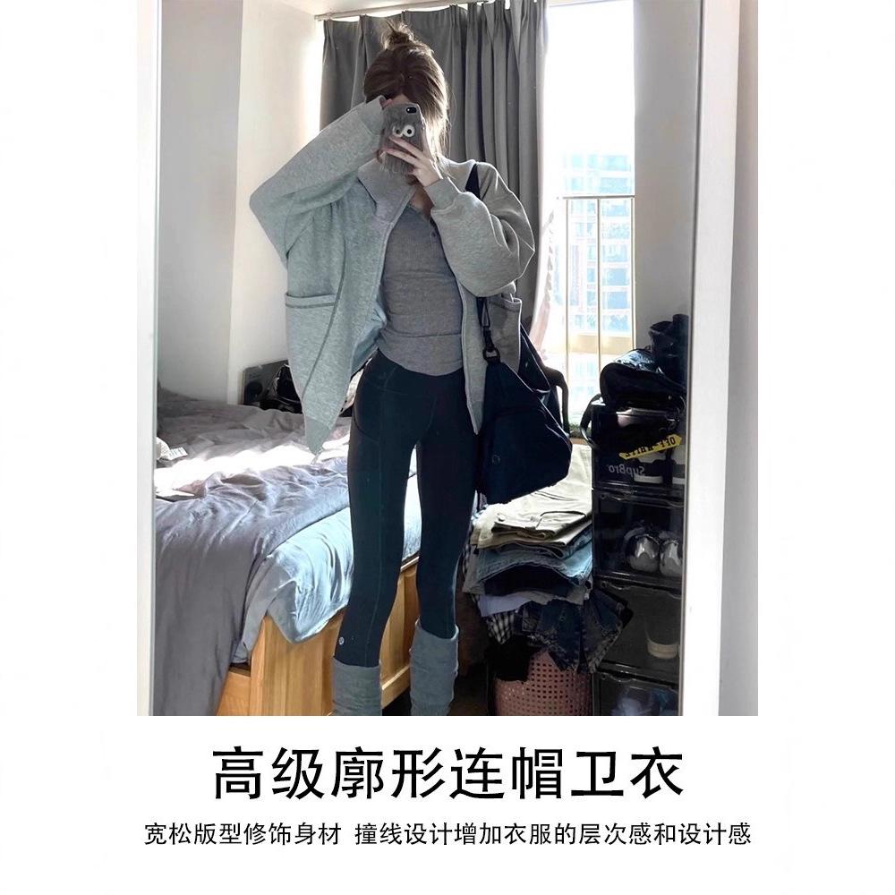 American hooded long-sleeved sweater temperament short top Korean autumn fashion