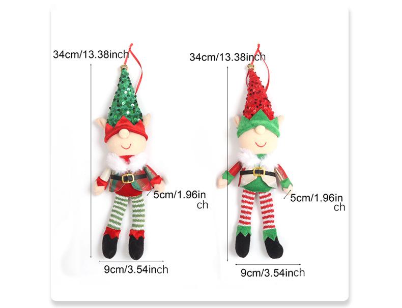 Festive Elf Figure Ornament - Cartoon Doll for Christmas Tree Decoration
