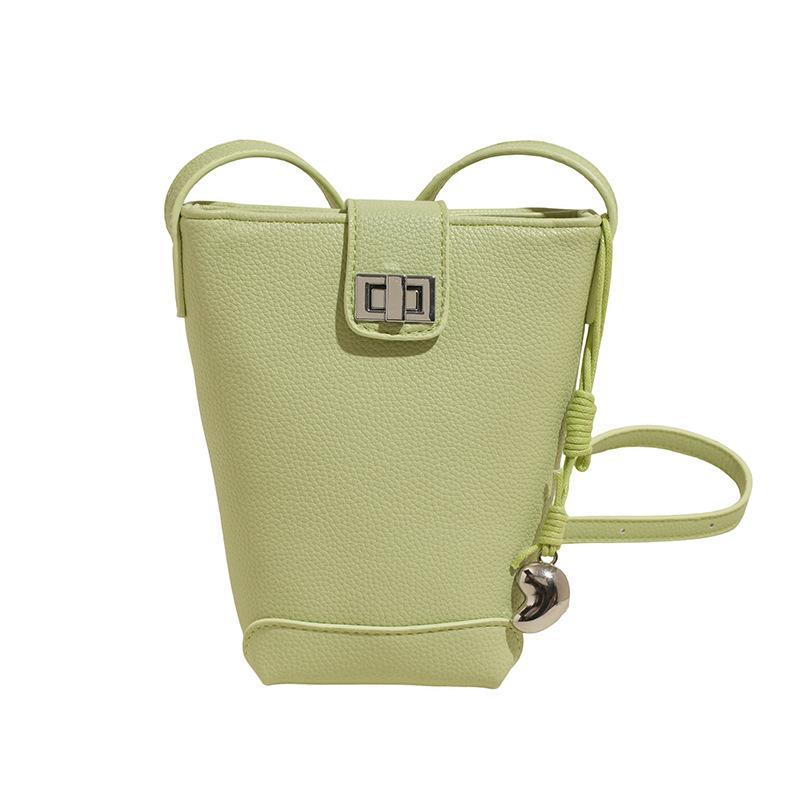 New Product Wholesale Advanced Sense Simple Solid Color Commuter Bucket Bag Women's Niche Casual Versatile Foreign Style Messenger Mobile Phone Bag