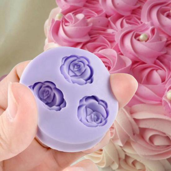 Baking Mold Rose Shape Easy To Clean Silicone Cake Cutter Mold for Party