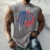 Men Sleeveless Tank Top Casual Loose Fit Muscle Shirt Summer Workout Athletic Gym Shirt Printed Graphic Tank Top for Outdoor Activities