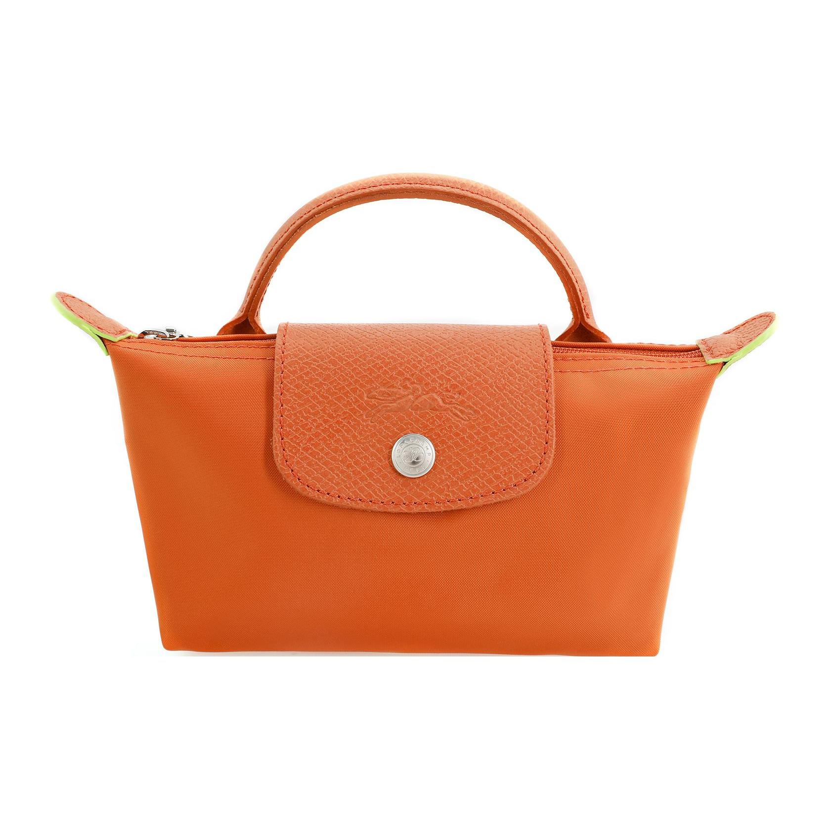 

Новая сумка LONGCHAMP Le Pliage Green из переработанного холста с кожаной отделкой, сумка-пельмень, обычная женская сумка, оранжевая 34175919P69 17.0*5.6*10.9CM