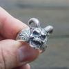 European and American Punk Retro Pointed Devil Skull Ring Sheep Head Ring