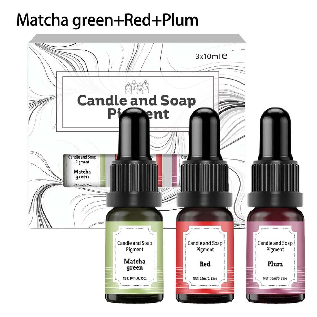 3 Stück/Set 10ml Kerzenwachs Pigment Farbstoff Ungiftig Mit Tropfer Für DIY Aromatherapie Seife Sojawachskerzen Wachsherstellung Zubehör
