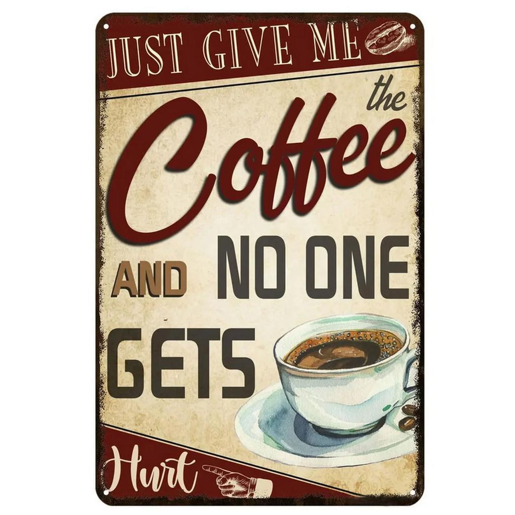 Vintage Coffee Metal Tin Sign Plaque Metal Plate Retro Wall Art Posters For Cafe Bar Pub Kitchen Club Iron Painting Decoratio