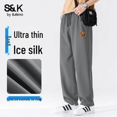Baleno S&K Serie Cartoon-Print Eisseide Straight-Leg Freizeithose