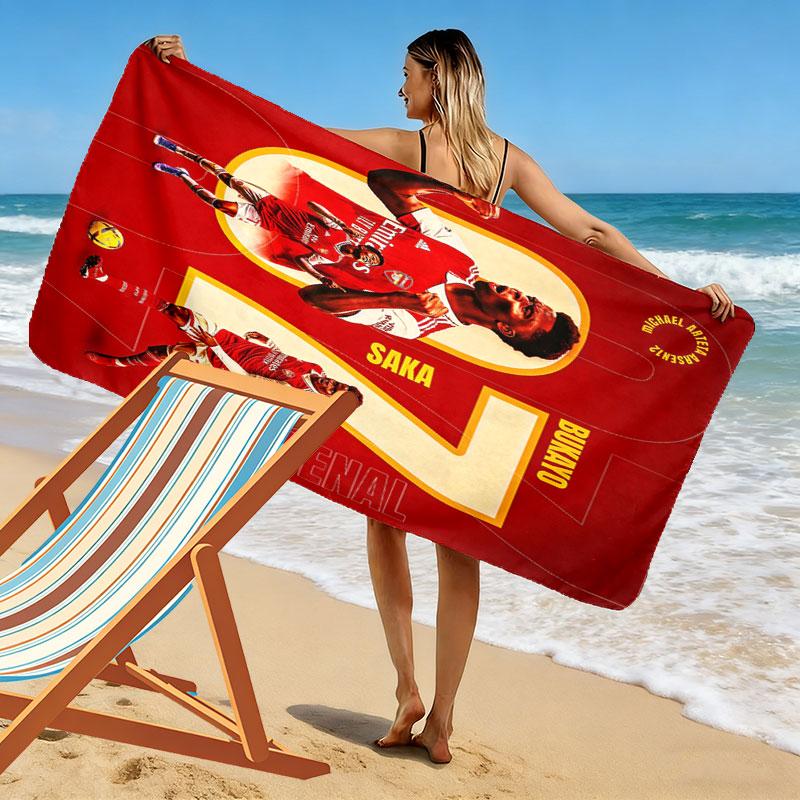 Bukayo Saka Glory Beach Towel, Large Soft Quick Dry Towel for Beach Camping Swimming