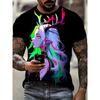 Summer Mens T-shirt Creative Cortoon 3D Printed Short Sleeved T-shirt Fashionable Comfortable Soft Breathable Large Loose T-shirt