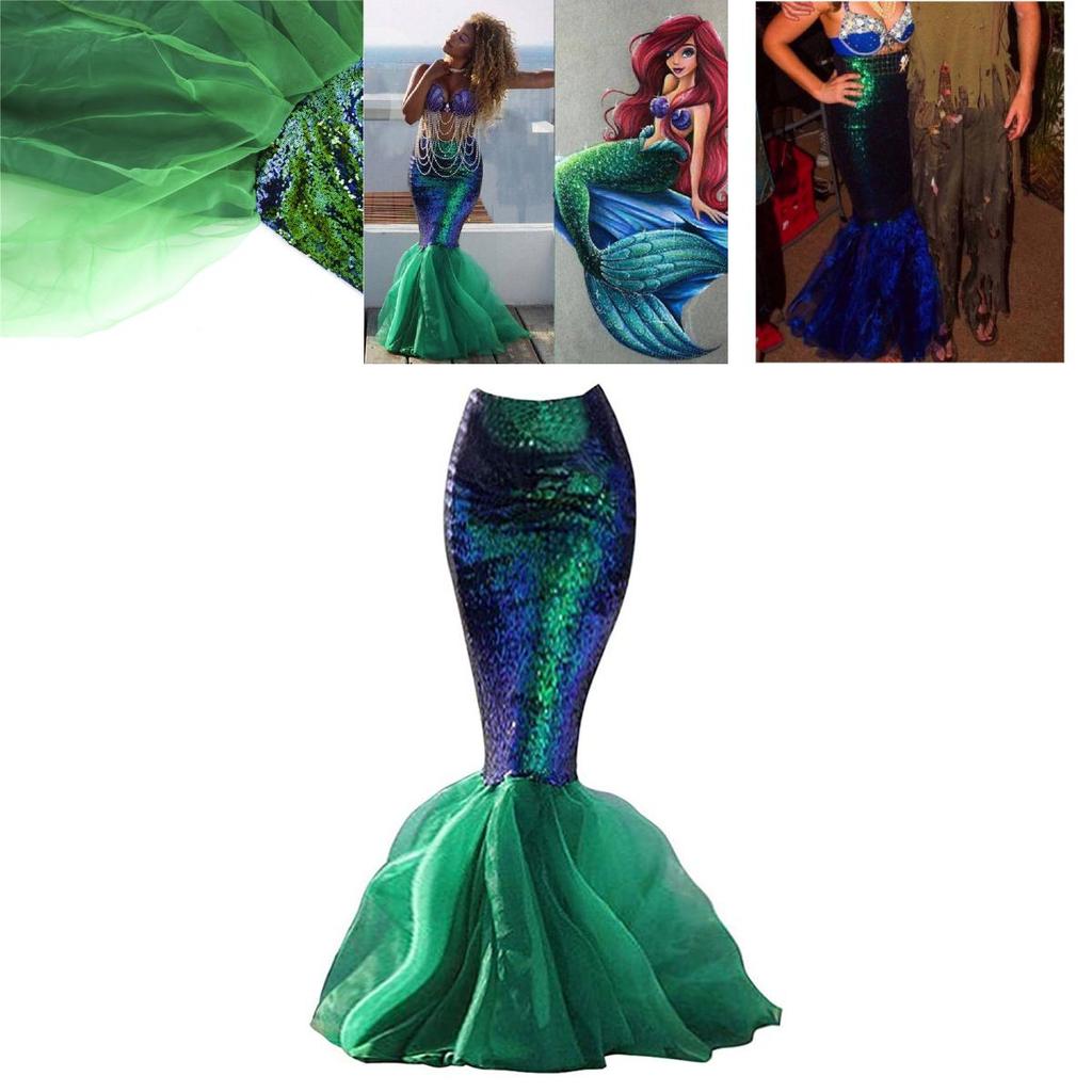 Sexy Halloween Mermaid Costume With Sequin Skirt For Women