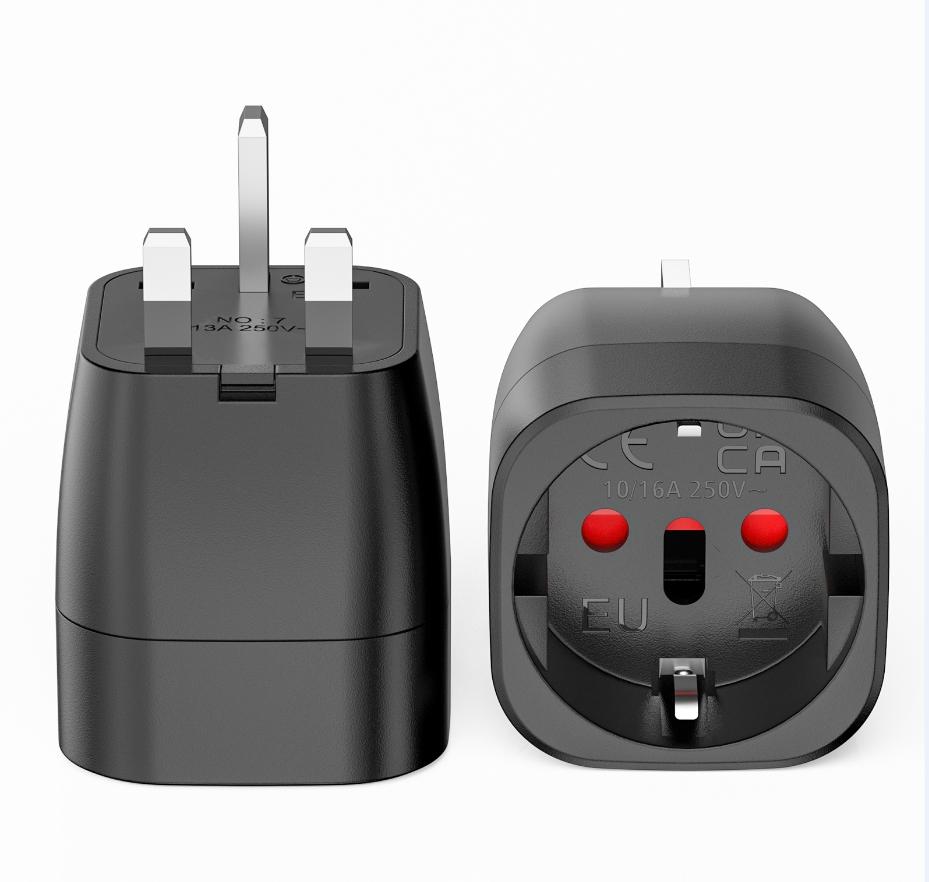 Xiaomi Pack of 2 England UK Travel Adapter England Germany Plug, EU To UK Travel Plug Type G Socket Adapter for England, Ireland, UK