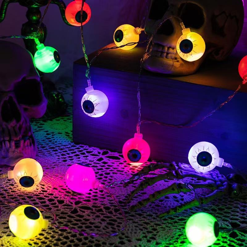 1PC 10/20/40 LED Halloween Eyeball String Lights Indoor Atmosphere Decorative Light Suitable For Halloween Party Home Decoartion