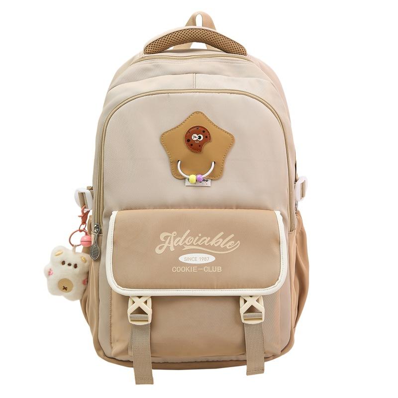 Контрастная Цветовая Студенческая Рюкзак Женская Большая Вместимость Школьная Сумка Рюкзак в Кампусном Стиле