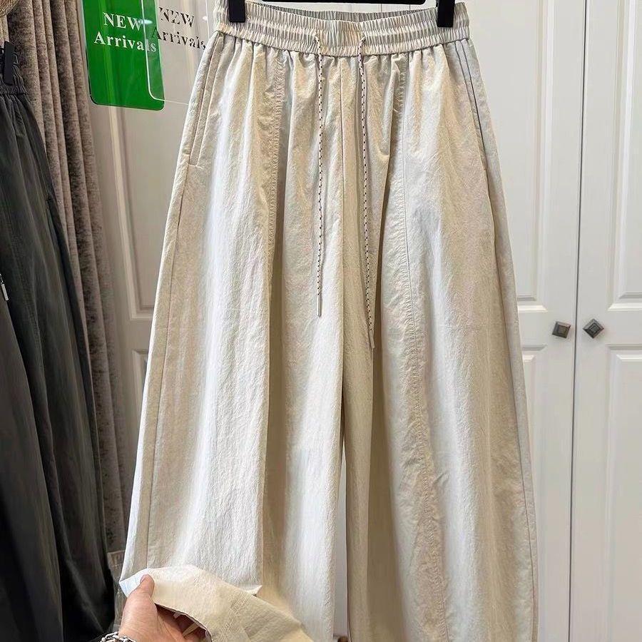 

Women s Elastic Waist Balloon Pants - Spring/Autumn Casual Drawstring Scissor Leg Fit 2XL for 150-180 jin хакі
