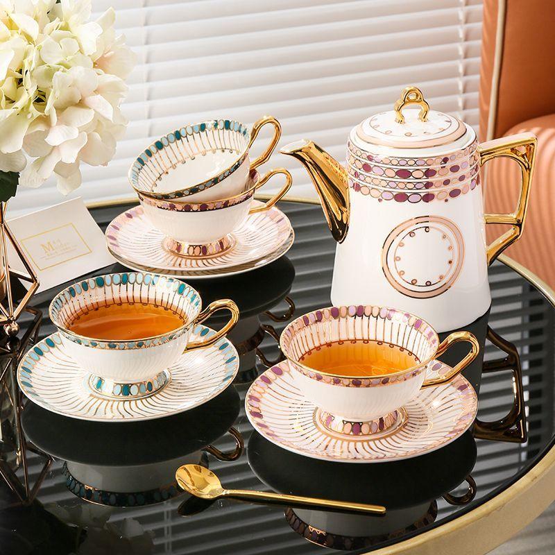 

Новый модный легкий роскошный набор кофейных чашек из костяного фарфора