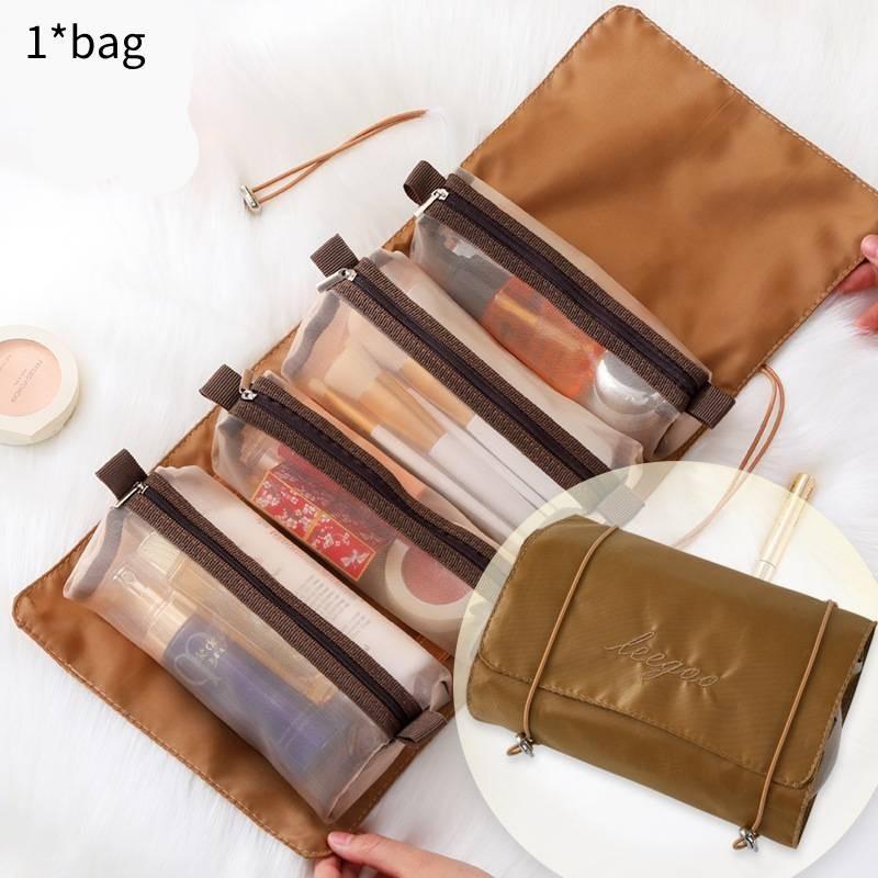 

Capacity Large Portable Detachable Toiletry Cosmetic Bag Storage Makeup Bag хаки