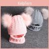 2pcsset Scarf Baby Knitted Hat With Double Pompom Warm Cap Scarves Kids Winter Twist Beanie Set