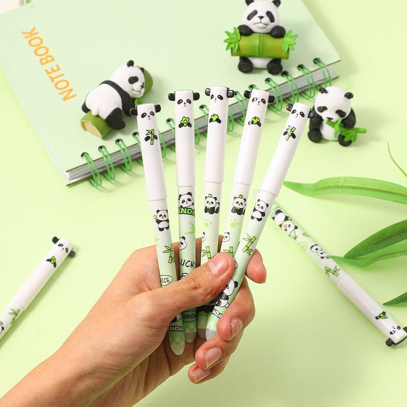 25Pcs Cute Animal Neutral Pen Set - Cute Panda, Unicorn, Cat, Giraffe Erasable Water Pen, 0.5mm Black Erasable Pen, Quick Drying Ink