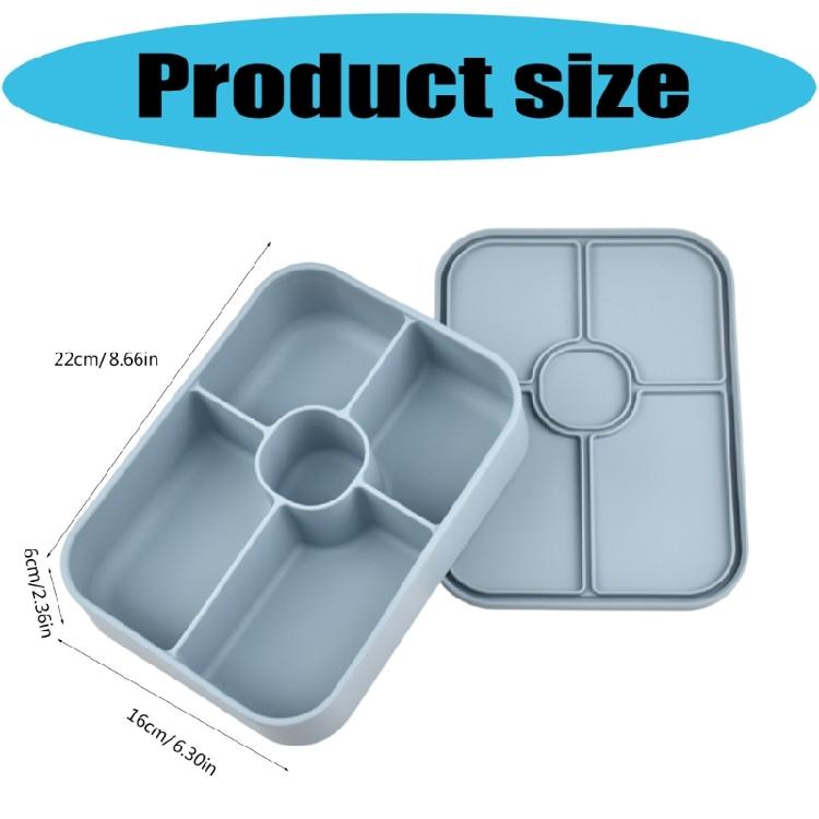5 Zone Silicone Meal Preps Box With Dedicated Condiment Holders Freezers To Microwave Convenience For Daily Use