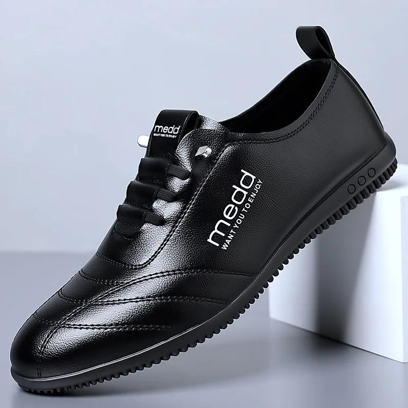 

High Quality Shoes Men Leather Original Fashion Luxury Designer Driving Shoes for Men New Casual Loafers Men White Sneakers Man 38 чёрный