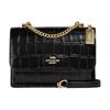 Klare 22 Gold Logo Chain Flap Crocodile Pattern Leather Crossbody Bag Medium Women Crossbody Bag Black CC840-IMBLK