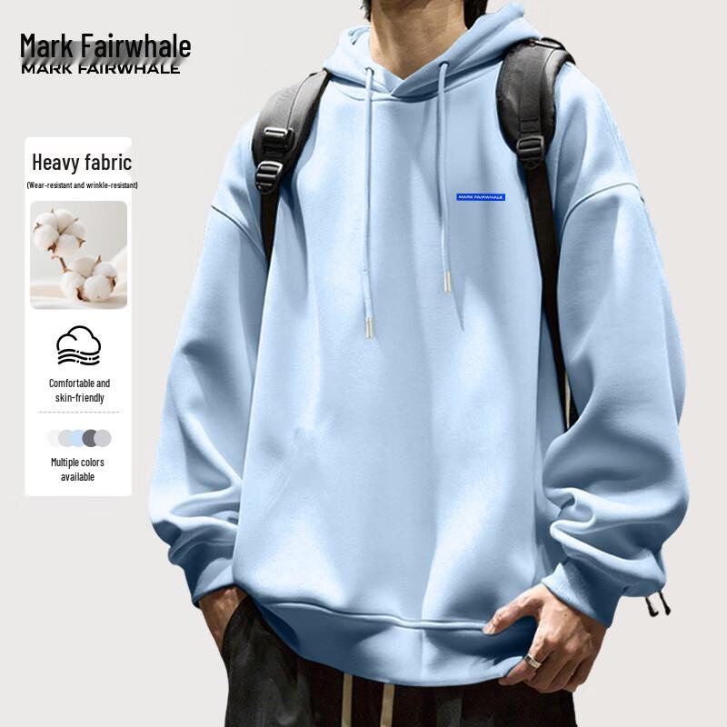 Mark Fairwhale Herren Locker Geschnittenes Kapuzensweatshirt mit Buchstabenprint