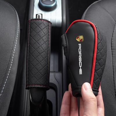 Kožený potah na řadicí páku a rukojeti ruční brzdy pro Porsche 911 Cayenne Carrera-GT 928 Panamera Boxster Macan 918