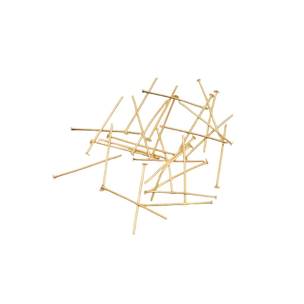 100pcs Color-Retaining 14K Gold-Wrapped T-Needle Accessories, Flat Needle Diy Handmade Beaded,, Ear Jewelry Materials