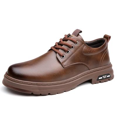 Mode Heren Leren Schoenen Lente Brits Dikke Zool Casual Derby Schoenen Heren Formele Kleding Bruiloft Werkkleding Laag Top