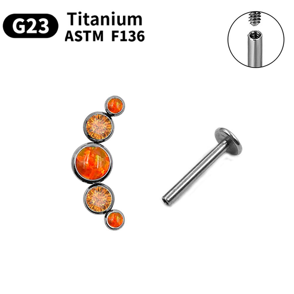 G23 Titanium Stud Earrings16G Piercing Set Ear Tragus Cartilage Zircon Opal Body Jewelry Helix Daith Lip Lobe Pin